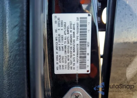 2010 Honda Accord Exl z USA, uszkodzony, nr VIN 1HGCP3F88AA000736